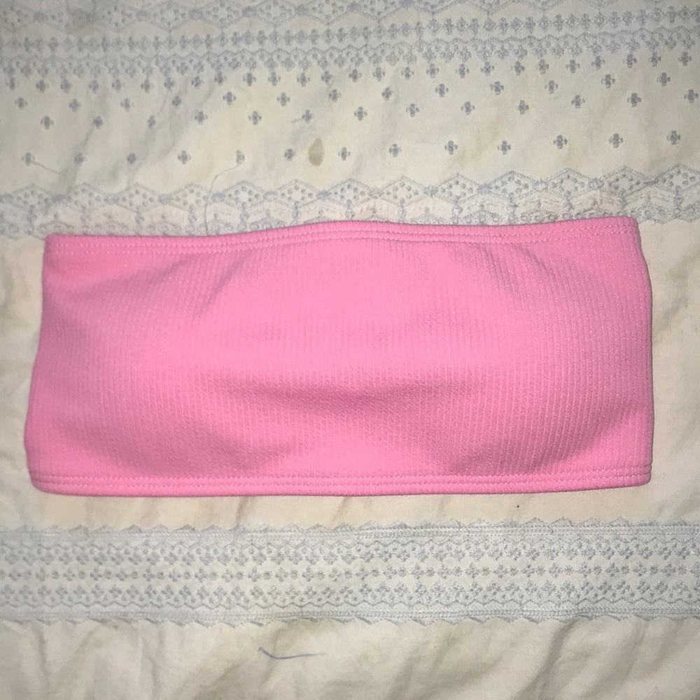 Baby Pink Strapless Bikini Set